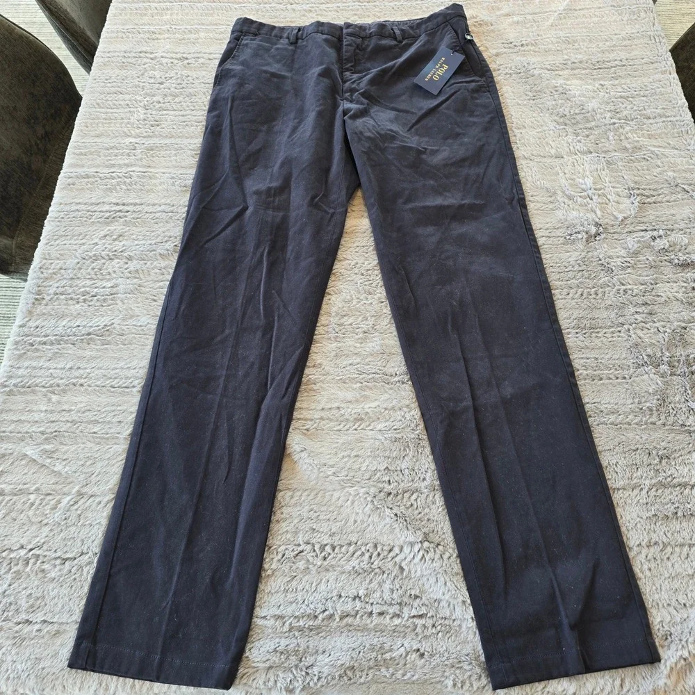Polo Ralph Lauren Mens Navy Blue Chino Pants Stretch Cotton 34x33 PDFASHION2 New